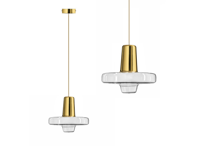Люстра Скляна Метал Золото LED APP553-1CP OSW-08633