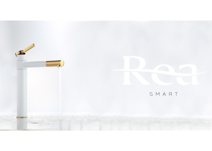 Змішувач для Умивальника SMART Біле Золото REA-B8400