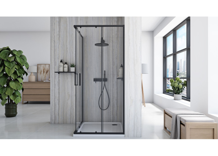 Душова Кабіна Rea City 80x80 Чорний REA-K6448