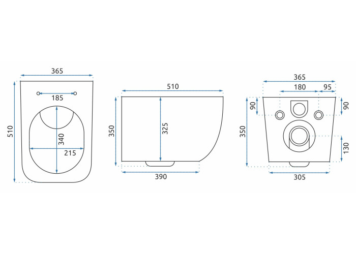 Унітаз REA MARTIN SLIM RIMLESS DUROPLAST REA-C8006