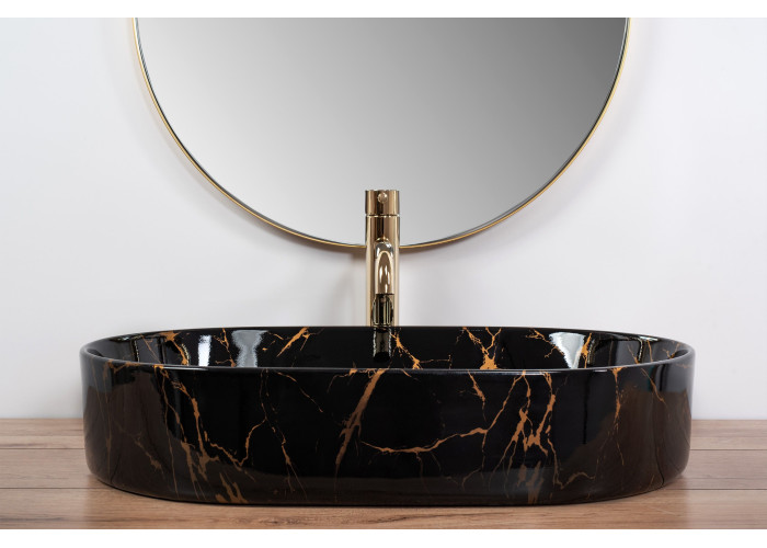 Умивальник Rea Nadia Black Marble Shiny REA-U0539