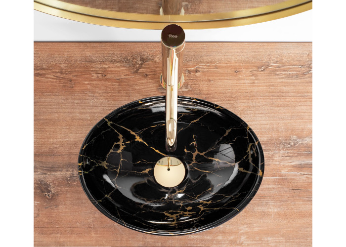 Умивальник Rea Sofia Mini Black Marble Shiny REA-U6963