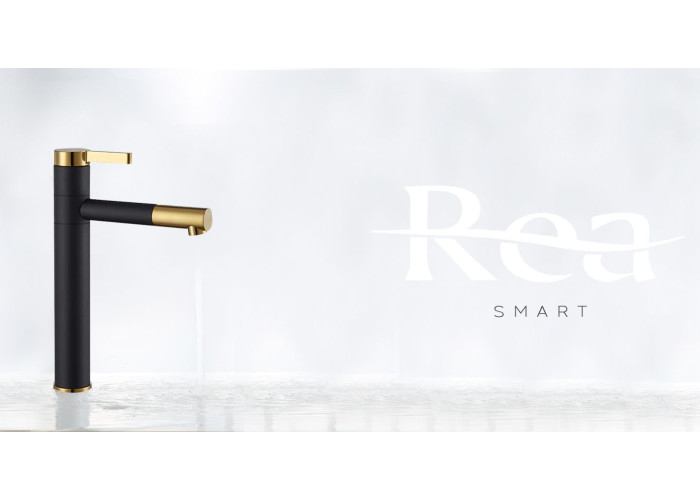 Змішувач для Умивальника SMART Чорний Золото REA-B7402