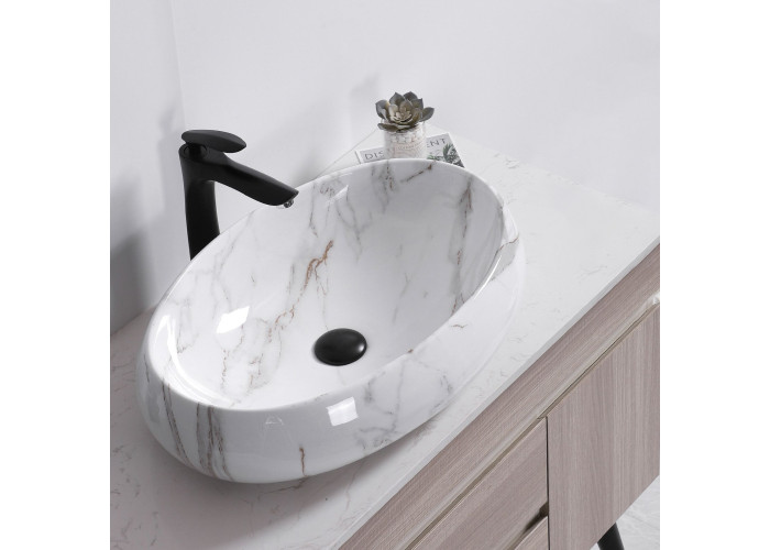 Умивальник Накладний REA Melania Shiny Aiax Marmur KPL-0992398551951