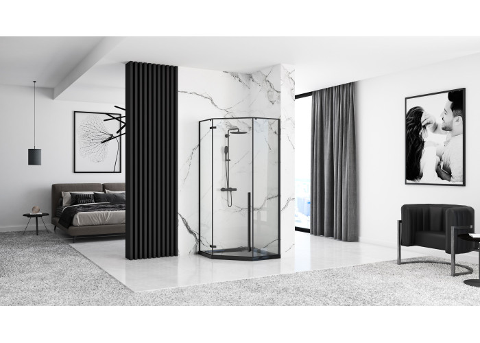 Душова Кабіна REA Diamond 100x100 Чорний REA-K5623