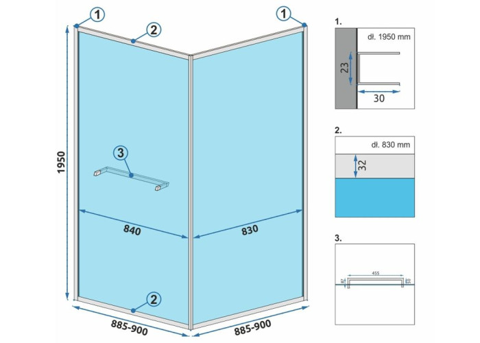 Душова Кабіна REA Space In Чорний 90x90 REA-K8881