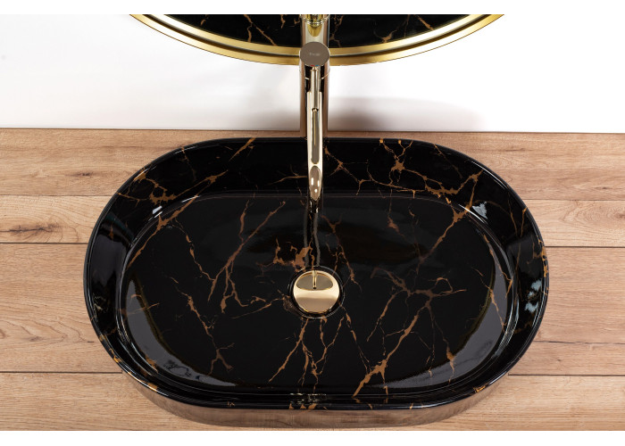 Умивальник Rea Nadia Black Marble Shiny REA-U0539