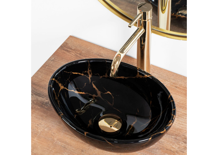 Умивальник Rea Sofia Mini Black Marble Shiny REA-U6963