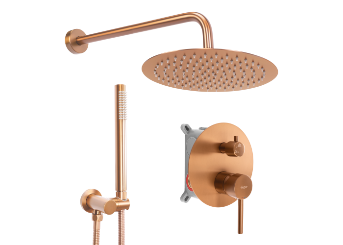 Душовий Гарнітур Rea LUNGO Мідь Мат + BOX REA-P8809