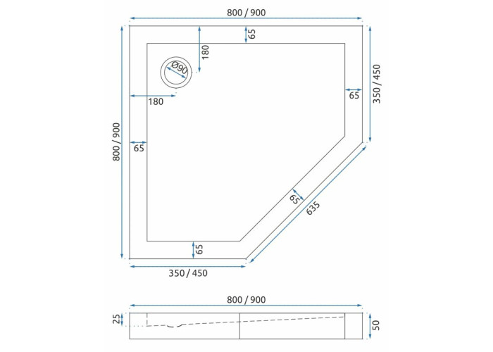 Душова Кабіна REA HEX 80x80 + Душевий Піддон 80x80 KPL-8969-8543