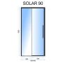 Душова Дверка REA Solar 90 Чорний Мат REA-K6319
