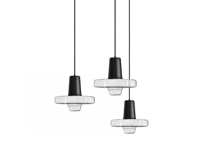 Люстра Скляна Метал Чорний LED APP552-1CP OSW-08632