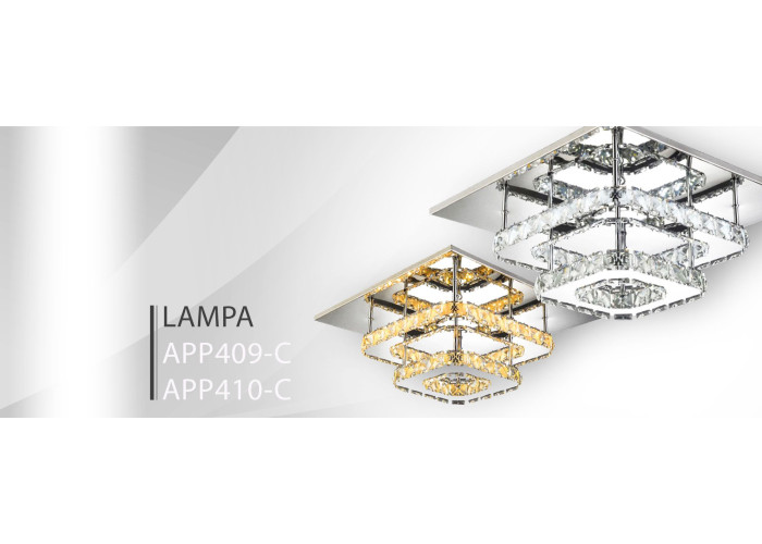 Люстра Кристал LED 24W Квадратна APP409-C APP410-C OSW-65007