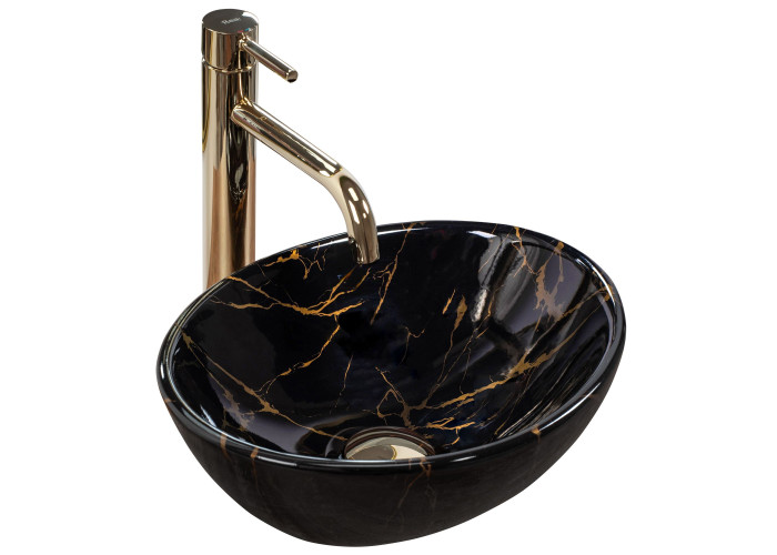 Умивальник Rea Sofia Mini Black Marble Shiny REA-U6963
