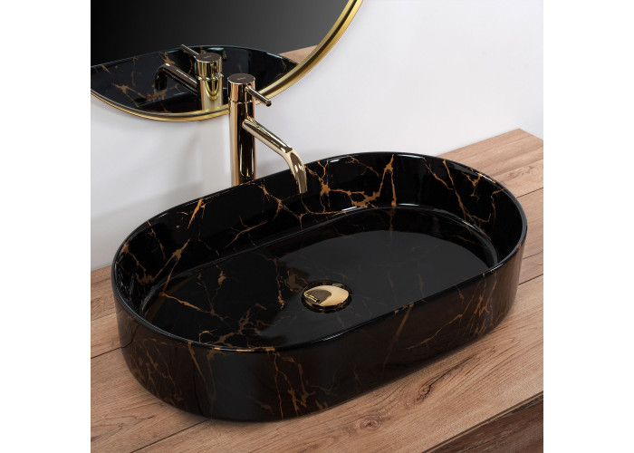 Умивальник Rea Nadia Black Marble Shiny REA-U0539
