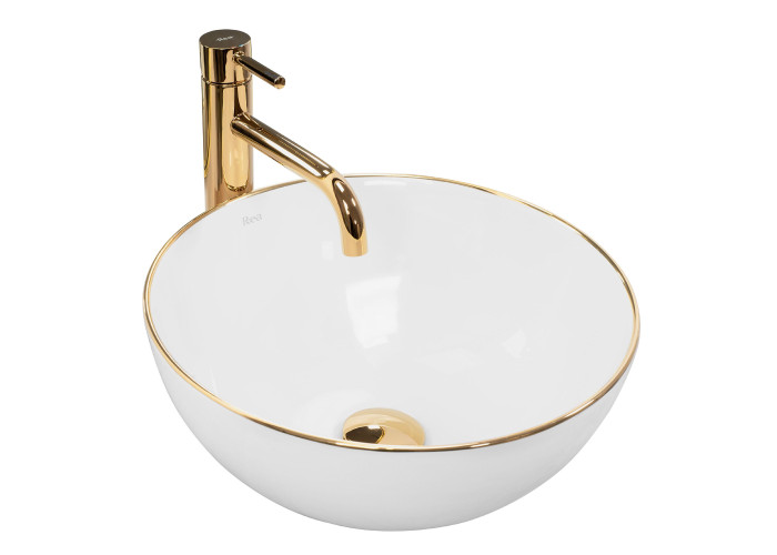 Умивальник Накладний Basin Stella Білий Золото Edge REA-U7445