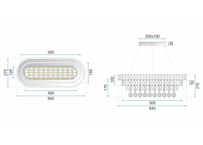 Люстра Кристал LED 102W Пульт APP417-CP OSW-65015
