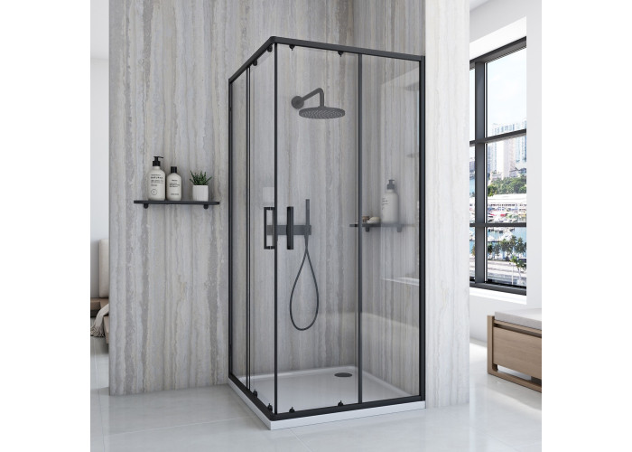 Душова Кабіна Rea City 80x80 Чорний REA-K6448