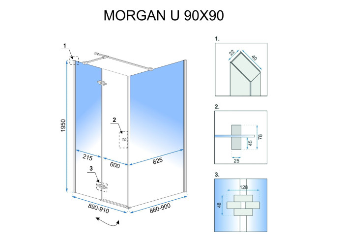 Душова Кабіна REA Morgan 90x90 REA-K7400