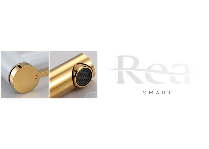 Змішувач для Умивальника SMART Біле Золото REA-B8400