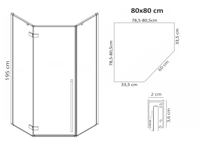 Душова Кабіна DIAMOND Золото 90x90 REA-K6615