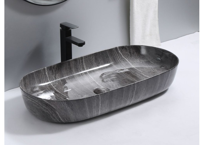 Умивальник Накладний REA CLEO 81 Shiny Grey KPL-099236583114
