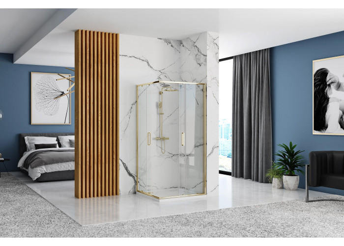Душова Кабіна Rea Punto 80x80 Золото REA-K6441