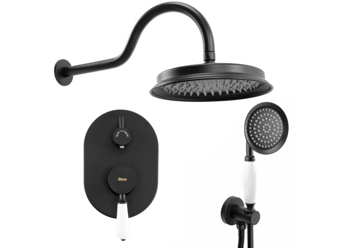Душовий Гарнітур Rea Serra Чорний + BOX REA-B1143